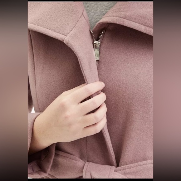 Steve Madden Size Large 10-12 Mauve Pea Coat Belted Pleated Jacket - Picture 4 of 6